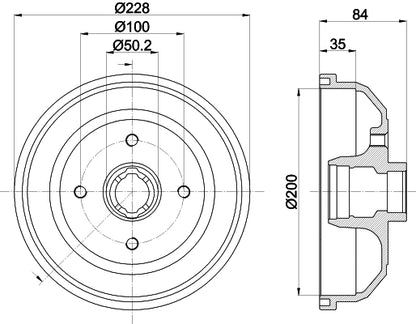HELLA Brake Drum - 62401 - for e.g. OPEL CORSA B (S93)  8DT355301-161