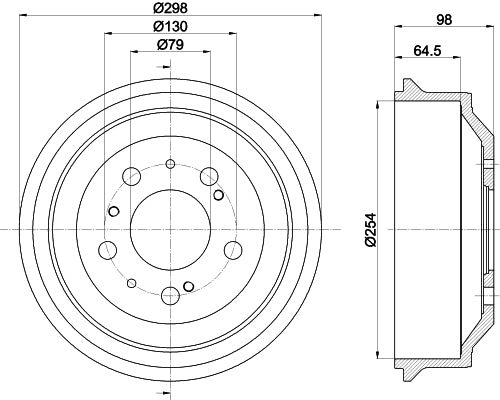HELLA Brake Drum - 60606 - for e.g. CITROEN / FIAT / PEUGEOT 8DT355302-191