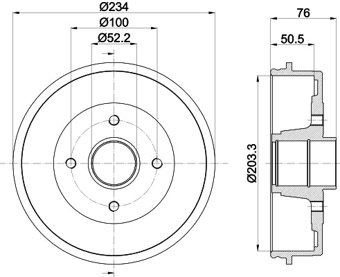 HELLA Brake Drum - 62916 - for e.g. DACIA / NISSAN / RENAULT 8DT355301-401