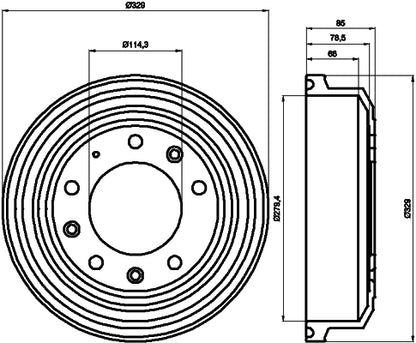 HELLA Brake Drum - 61218 - for e.g. LAND ROVER 8DT355302-371