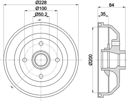 HELLA Brake Drum - 62931 - for e.g. CHEVROLET / HOLDEN / OPEL / VAUXHALL 8DT355301-551