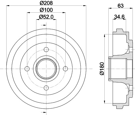 HELLA Brake Drum - 61239 - for e.g. OPEL / SUZUKI / VAUXHALL 8DT355300-381