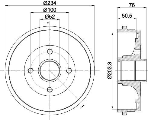 HELLA Brake Drum - 61341 - for e.g. RENAULT CLIO IV  8DT355301-071