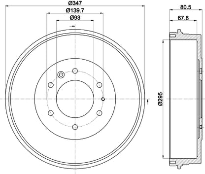 HELLA Brake Drum - 61357 - for e.g. FORD RANGER (TKE)  8DT355301-831