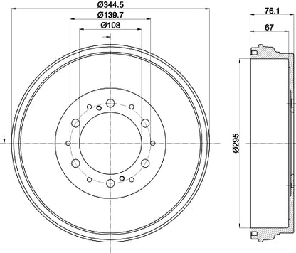 HELLA Brake Drum - 61391 - for e.g. TOYOTA 8DT355303-141