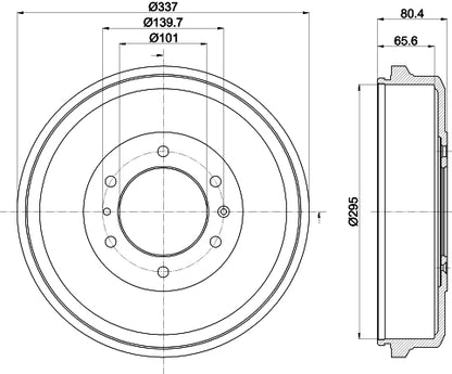 HELLA Brake Drum - 61397 - for e.g. ISUZU 8DT355302-661