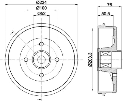 HELLA Brake Drum - 61427 - for e.g. RENAULT 8DT355302-871