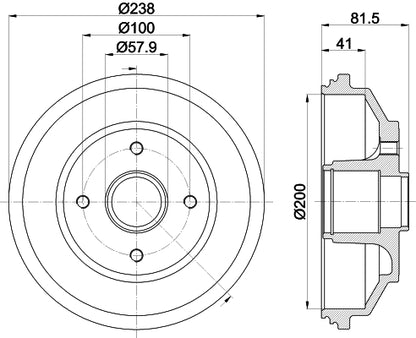 HELLA Brake Drum - 61433 - for e.g. SUZUKI 8DT355302-931