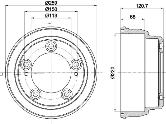 HELLA Brake Drum - 61469 - for e.g. HYUNDAI 8DT355303-221