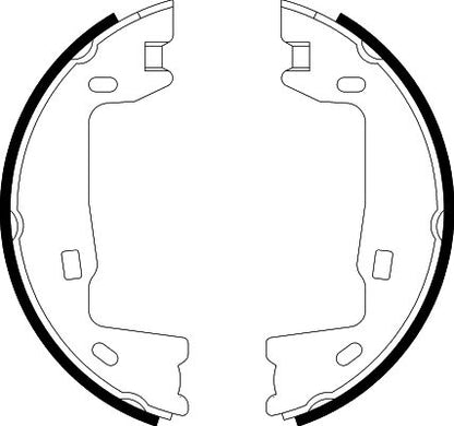 HELLA Brake Shoe Set, parking brake - H8540 - for e.g. CADILLAC / CHEVROLET / HOLDEN / 8DA355050-321