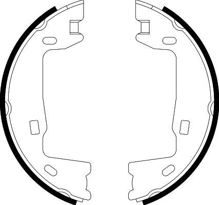 HELLA Brake Shoe Set, parking brake - H8540 - for e.g. CADILLAC / CHEVROLET / HOLDEN / 8DA355050-321