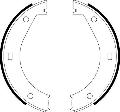HELLA Brake Shoe Set, parking brake - H8230 - for e.g. ALPINA / BMW / WIESMANN 8DA355050-311