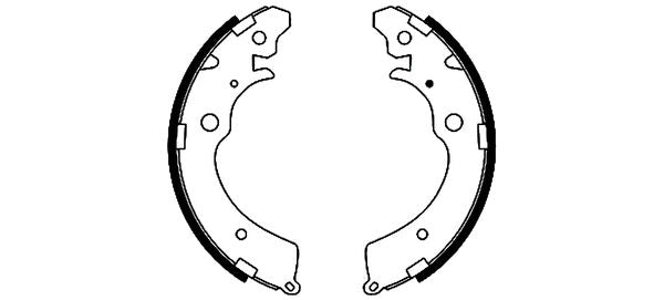 HELLA Brake Shoe Set - H8845 - for e.g. CHEVROLET / HONDA / MAZDA / SUZUKI 8DB355001-481