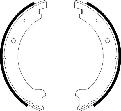 HELLA Brake Shoe Set, parking brake - H8940 - for e.g. VOLVO 8DA355050-361