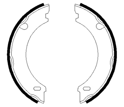 HELLA Brake Shoe Set, parking brake - H8965 - for e.g. VOLVO 8DA355050-371