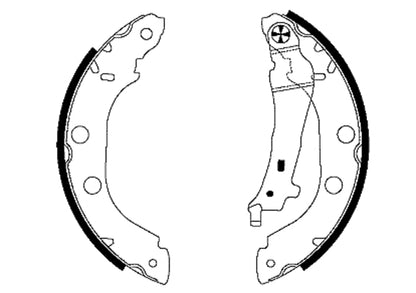 HELLA Brake Shoe Set - H9025 - for e.g. NISSAN / RENAULT 8DB355001-751