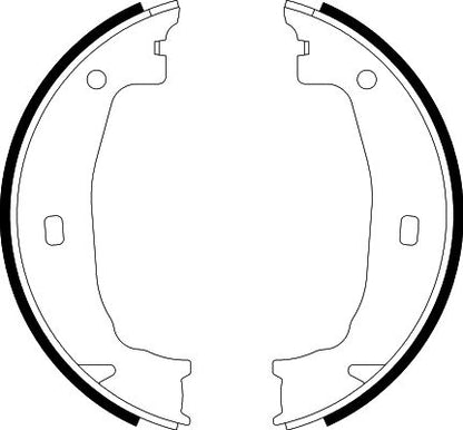 HELLA Brake Shoe Set, parking brake - H9160 - for e.g. ALPINA / BMW 8DA355050-391