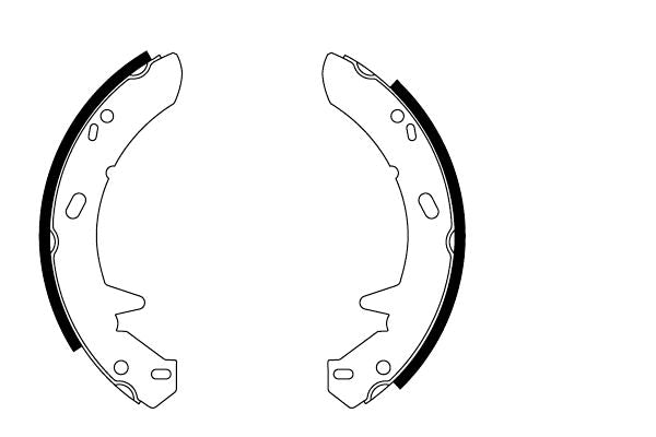 HELLA Brake Shoe Set, parking brake - H9375 - for e.g. LAND ROVER 8DA355051-251