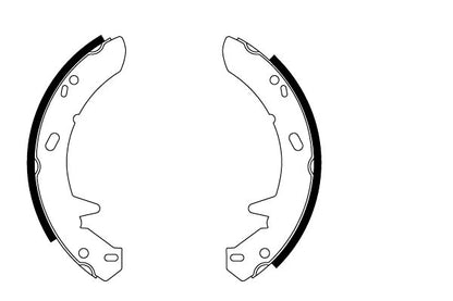 HELLA Brake Shoe Set, parking brake - H9375 - for e.g. LAND ROVER 8DA355051-251