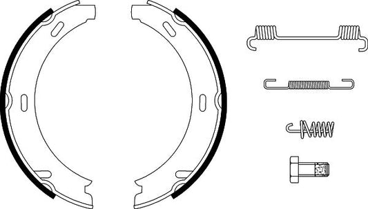 HELLA Brake Shoe Set, parking brake - H9440 - for e.g. MERCEDES-BENZ 8DA355050-441