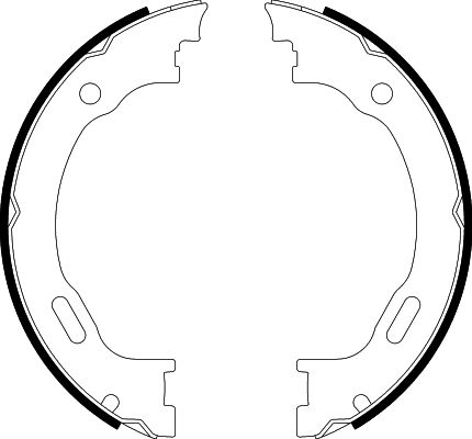 HELLA Brake Shoe Set, parking brake - H9465 - for e.g. CHRYSLER / DODGE / LANCIA /MERC 8DA355050-451