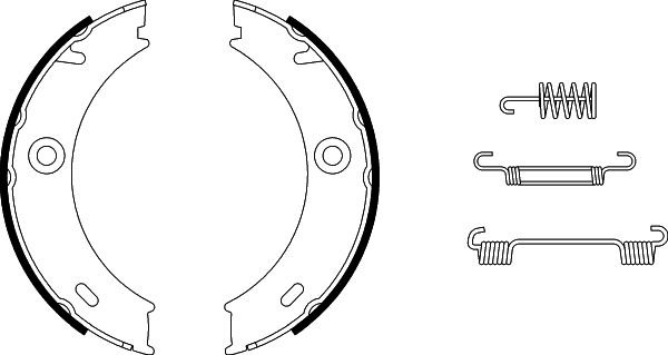 HELLA Brake Shoe Set, parking brake - H9470 - for e.g. MERCEDES-BENZ / VOLKSWAGEN 8DA355050-461