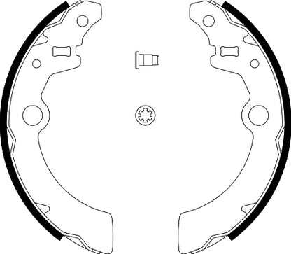 HELLA Brake Shoe Set - H9500 - for e.g. CHEVROLET / MAZDA / SUZUKI 8DB355002-501