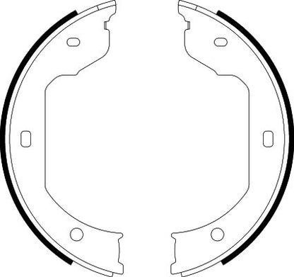 HELLA Brake Shoe Set, parking brake - H9505 - for e.g. ALPINA / BMW / ROLLS-ROYCE / VO 8DA355050-471