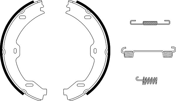 HELLA Brake Shoe Set, parking brake - H9510 - for e.g. MAYBACH / MERCEDES-BENZ 8DA355050-481