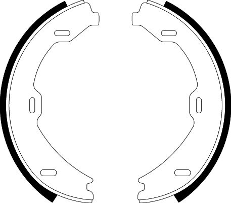 HELLA Brake Shoe Set, parking brake - H9515 - for e.g. MERCEDES-BENZ 8DA355050-491