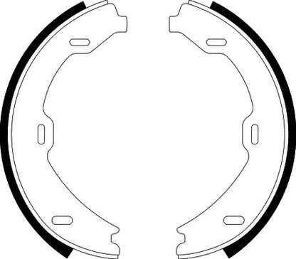 HELLA Brake Shoe Set, parking brake - H9515 - for e.g. MERCEDES-BENZ 8DA355050-491