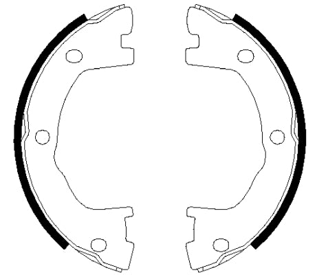 HELLA Brake Shoe Set, parking brake - H9520 - for e.g. IVECO / RENAULT TRUCKS 8DA355050-501