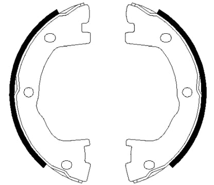 HELLA Brake Shoe Set, parking brake - H9520 - for e.g. IVECO / RENAULT TRUCKS 8DA355050-501