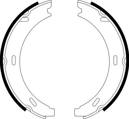 HELLA Brake Shoe Set, parking brake - H9630 - for e.g. PORSCHE 8DA355050-551
