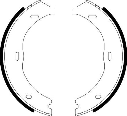 HELLA Brake Shoe Set, parking brake - H9685 - for e.g. MERCEDES-BENZ 8DA355050-561