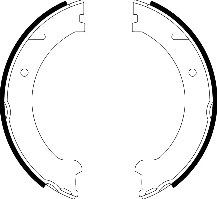 HELLA Brake Shoe Set, parking brake - H9700 - for e.g. VOLVO 8DA355050-581