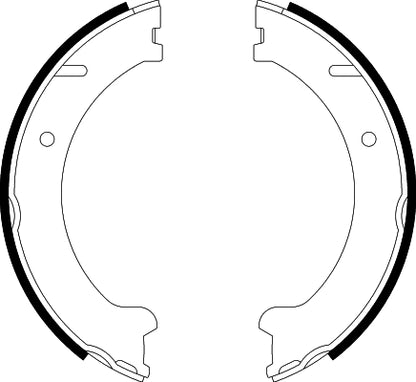 HELLA Brake Shoe Set, parking brake - H9700 - for e.g. VOLVO 8DA355050-581
