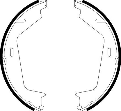 HELLA Brake Shoe Set, parking brake - H9705 - for e.g. VOLVO 8DA355050-591