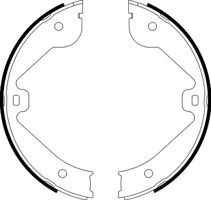 HELLA Brake Shoe Set, parking brake - H9710 - for e.g. AUDI / LAND ROVER / MERCEDES-BE 8DA355050-601