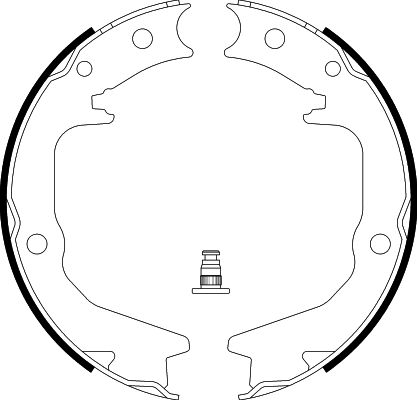 HELLA Brake Shoe Set, parking brake - H9735 - for e.g. CHRYSLER / DODGE / HYUNDAI / MI 8DA355050-631