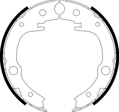 HELLA Brake Shoe Set, parking brake - H9750 - for e.g. TOYOTA 8DA355050-651