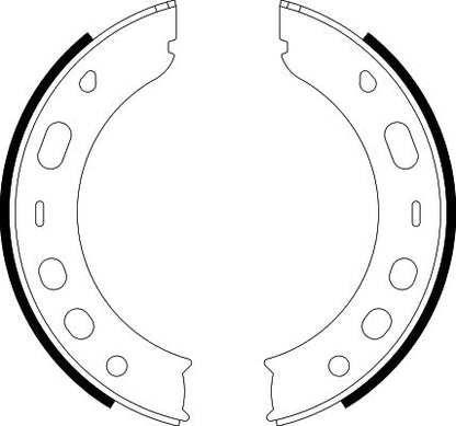 HELLA Brake Shoe Set, parking brake - H9765 - for e.g. PORSCHE 8DA355050-661