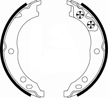 HELLA Brake Shoe Set, parking brake - H9830 - for e.g. CITROEN / FIAT / PEUGEOT 8DA355050-671