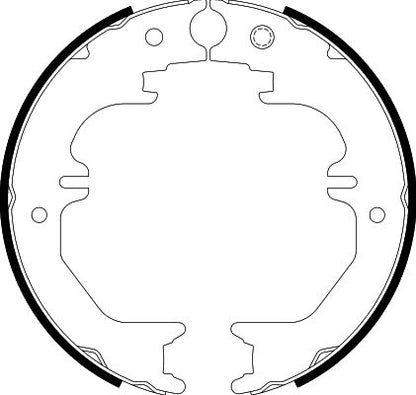 HELLA Brake Shoe Set, parking brake - H9900 - for e.g. LEXUS / TOYOTA 8DA355050-721