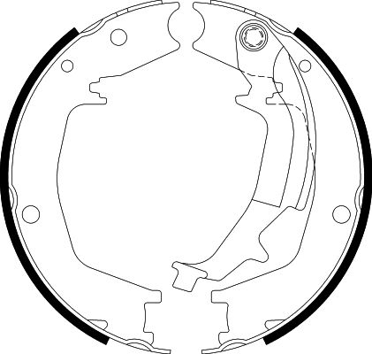 HELLA Brake Shoe Set, parking brake - H9910 - for e.g. HYUNDAI / KIA / SSANGYONG 8DA355050-731