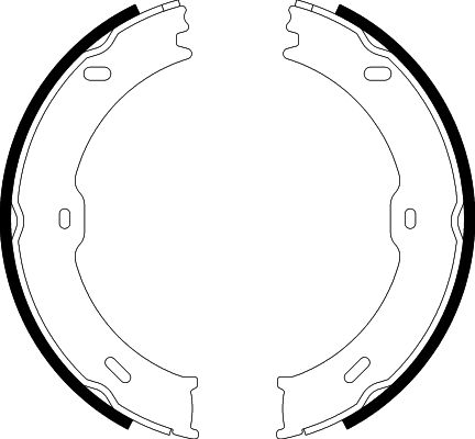 HELLA Brake Shoe Set, parking brake - H9930 - for e.g. DODGE / FREIGHTLINER / MERCEDES 8DA355050-761