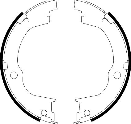 HELLA Brake Shoe Set, parking brake - H9945 - for e.g. CHEVROLET / DAEWOO / GMC / HOLD 8DA355050-791