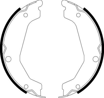 HELLA Brake Shoe Set, parking brake - H1684 - for e.g. HYUNDAI 8DA355050-051