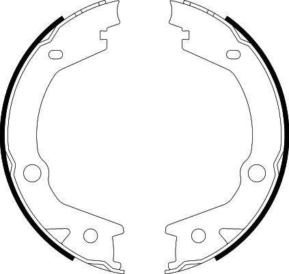 HELLA Brake Shoe Set, parking brake - H1685 - for e.g. HYUNDAI / KIA / SSANGYONG 8DA355050-061