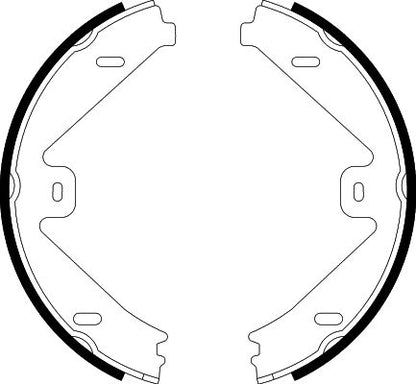HELLA Brake Shoe Set, parking brake - H1691 - for e.g. MERCEDES-BENZ 8DA355050-081